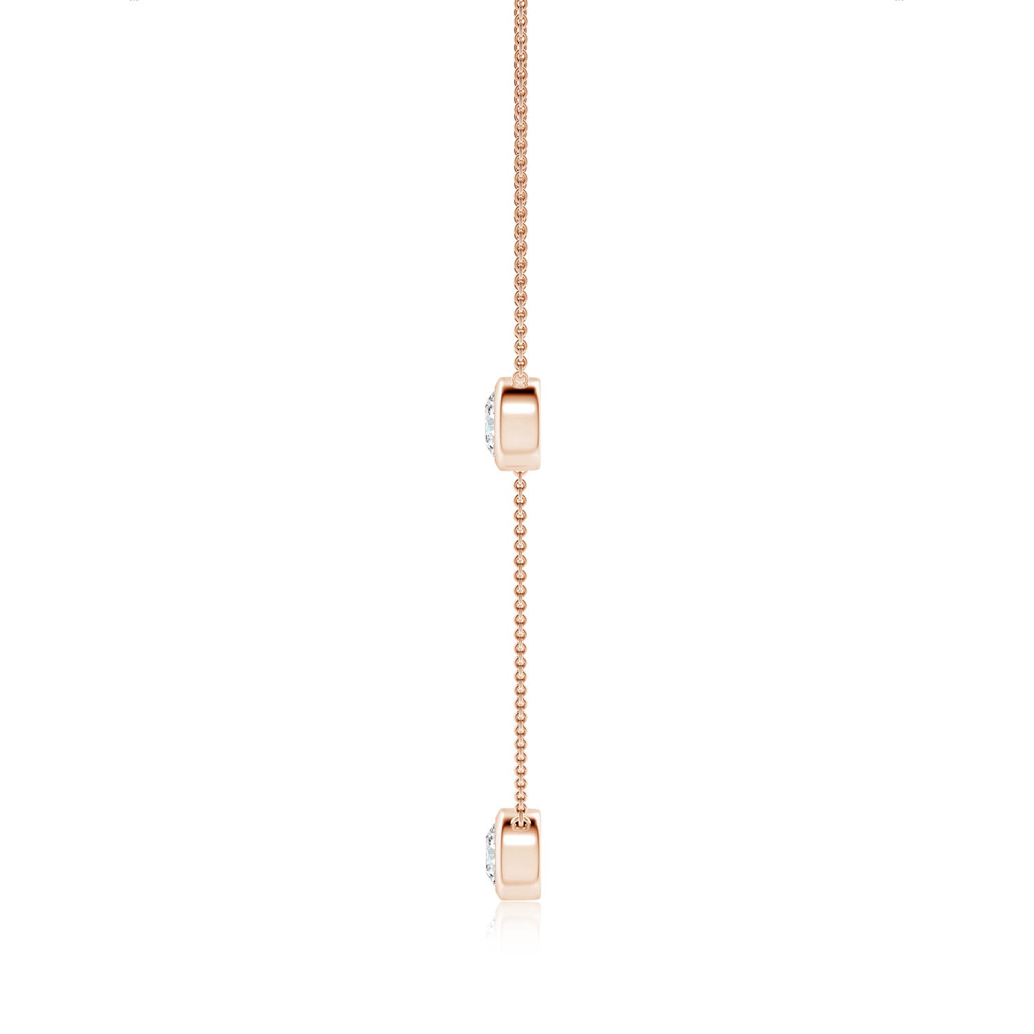 6.4mm FGVS Lab-Grown Bezel-Set Round Diamond Chain Necklace in 18K Rose Gold