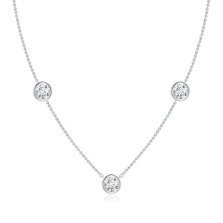 6.4mm FGVS Lab-Grown Bezel-Set Round Diamond Chain Necklace in P950 Platinum