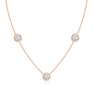 6.4mm FGVS Lab-Grown Bezel-Set Round Diamond Chain Necklace in Rose Gold