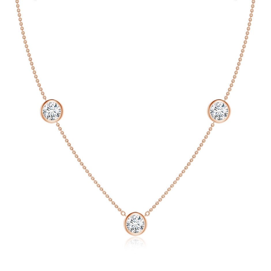 6.4mm FGVS Lab-Grown Bezel-Set Round Diamond Chain Necklace in Rose Gold 