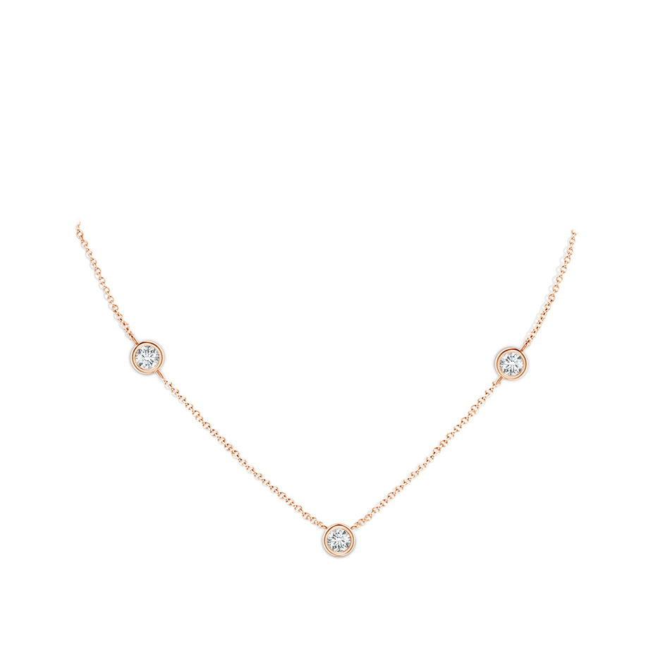 6.4mm FGVS Lab-Grown Bezel-Set Round Diamond Chain Necklace in Rose Gold pen