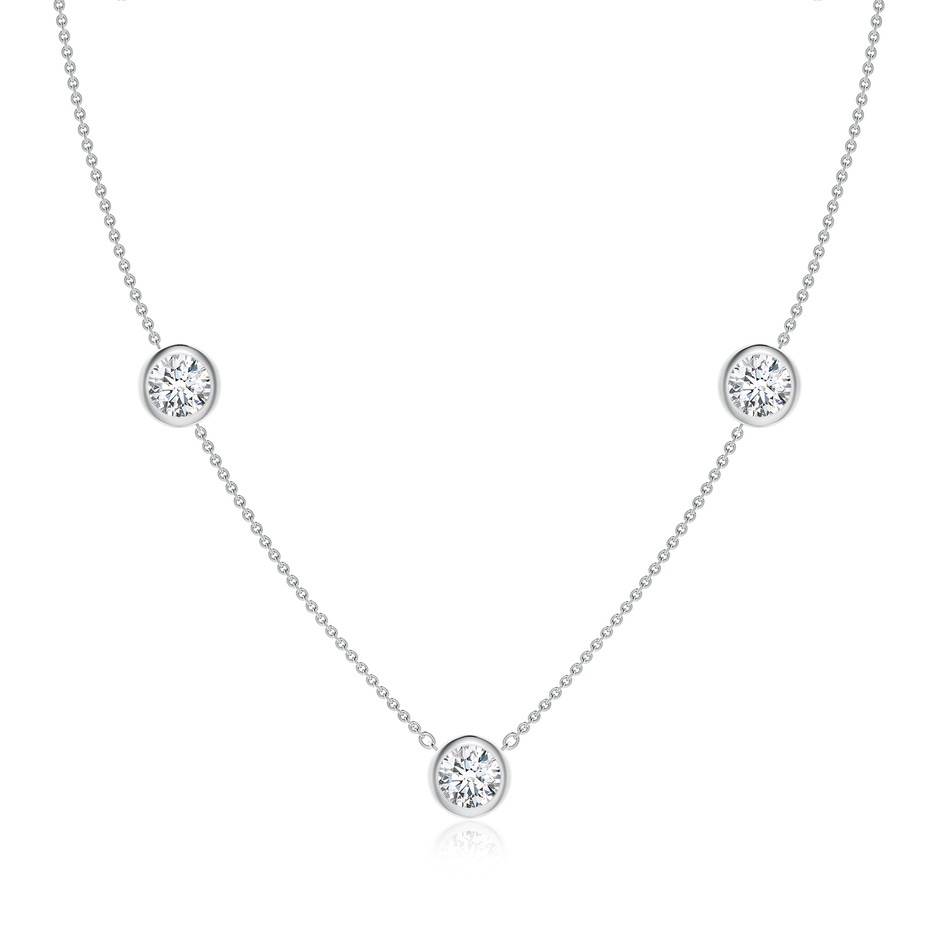 6.4mm FGVS Lab-Grown Bezel-Set Round Diamond Chain Necklace in White Gold 