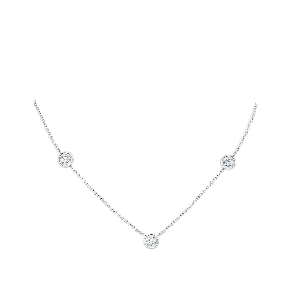 6.4mm FGVS Lab-Grown Bezel-Set Round Diamond Chain Necklace in White Gold pen
