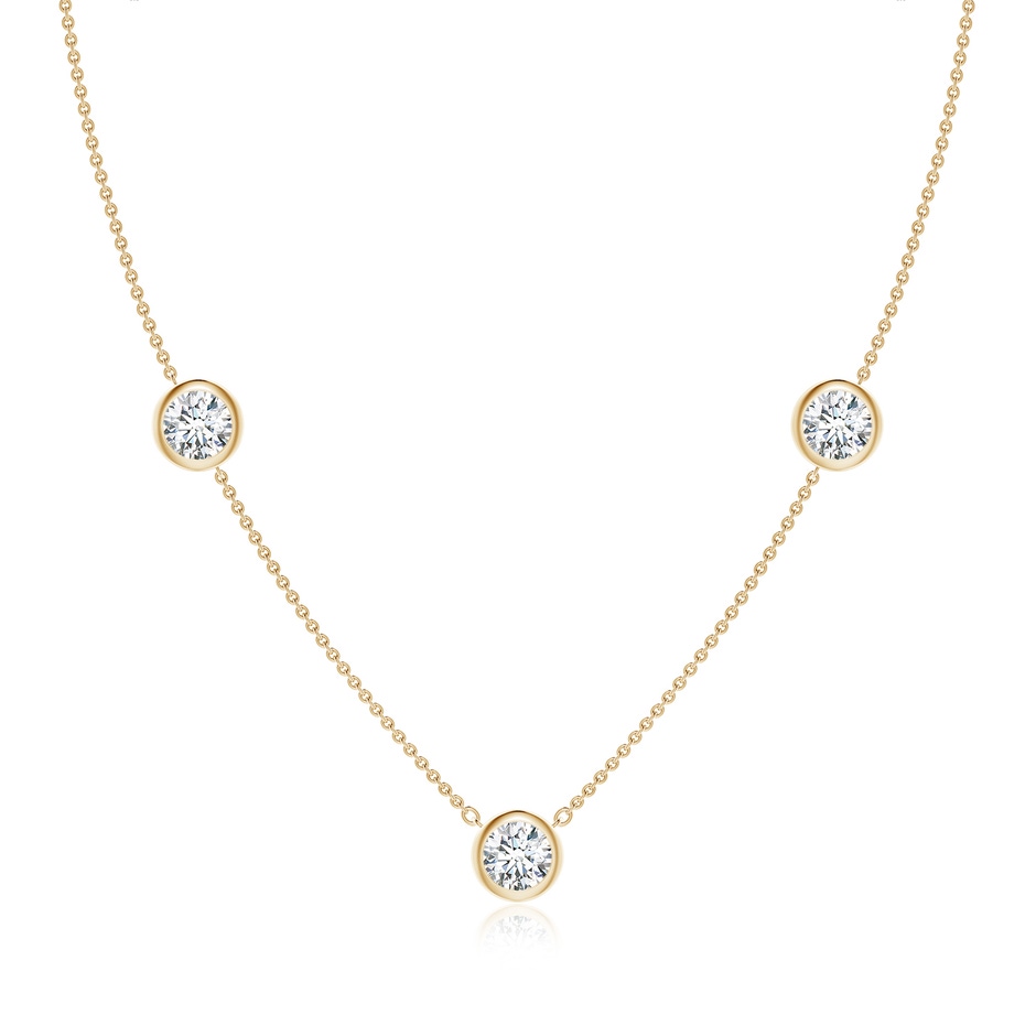6.4mm FGVS Lab-Grown Bezel-Set Round Diamond Chain Necklace in Yellow Gold 