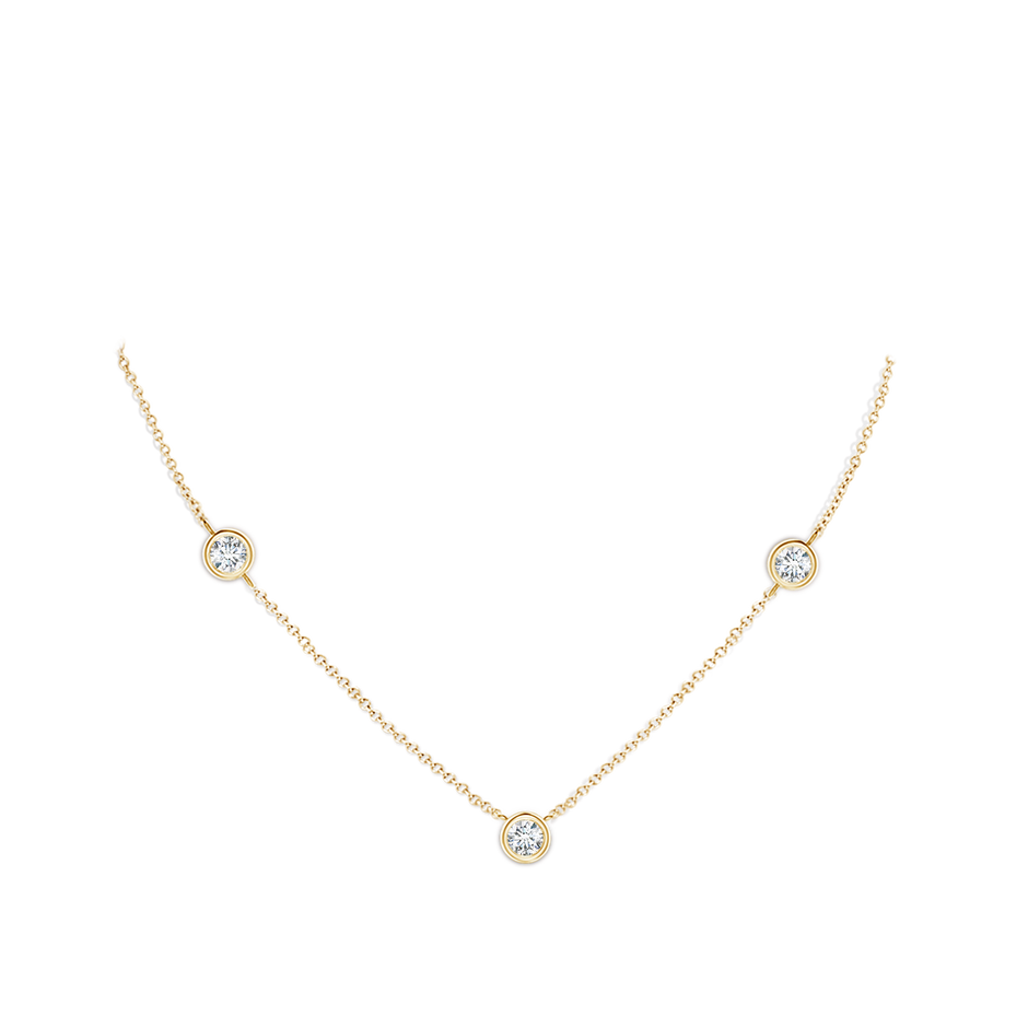 6.4mm FGVS Lab-Grown Bezel-Set Round Diamond Chain Necklace in Yellow Gold pen