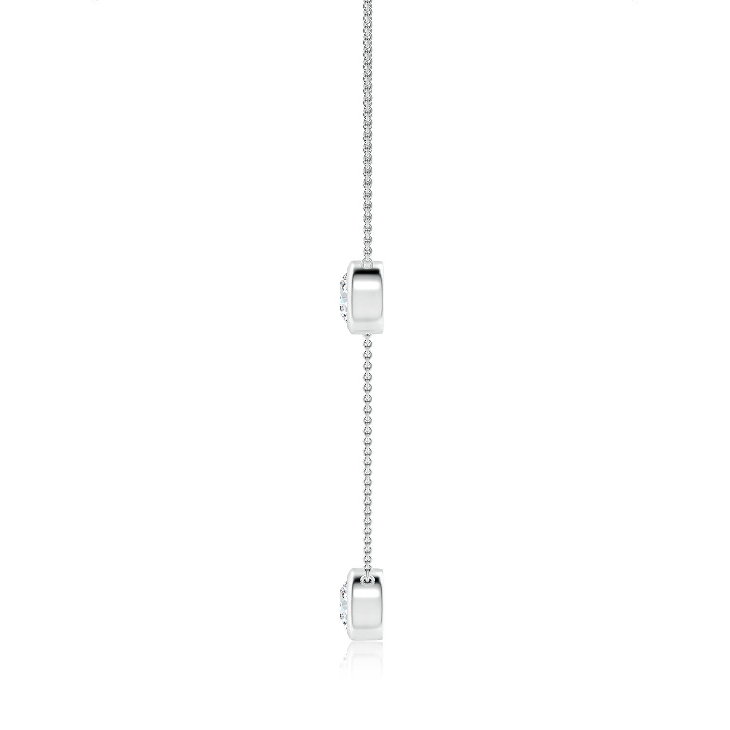7.4mm FGVS Lab-Grown Bezel-Set Round Diamond Chain Necklace in P950 Platinum