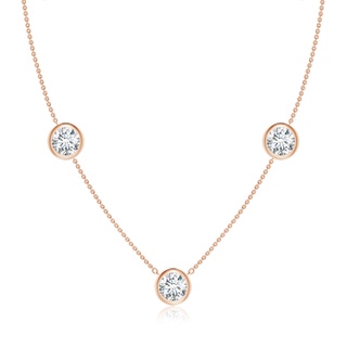 7.4mm FGVS Lab-Grown Bezel-Set Round Diamond Chain Necklace in Rose Gold