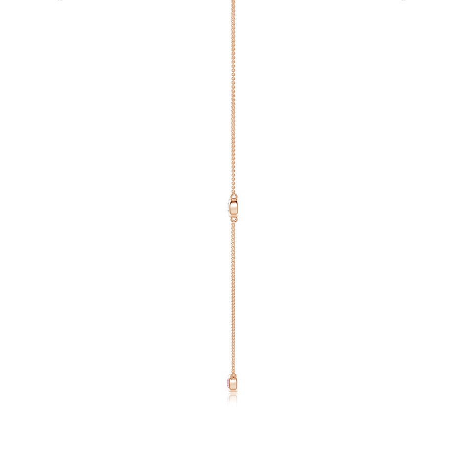 3mm Labgrown Bezel-Set Round Lab-Grown Fancy Intense Pink and White Diamond Chain Necklace in 18K Rose Gold side 199