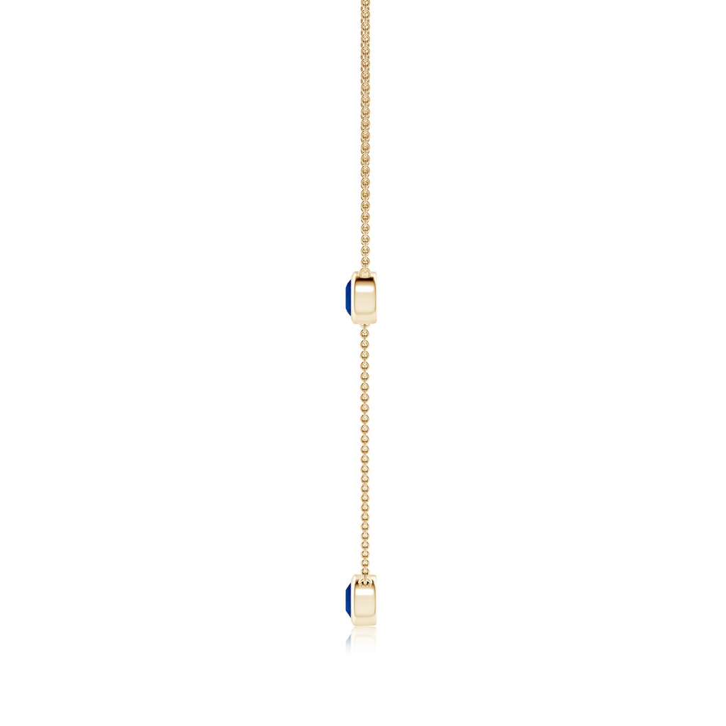 5mm Labgrown Lab-Grown Bezel-Set Round Blue Sapphire Chain Necklace in Yellow Gold Side 199