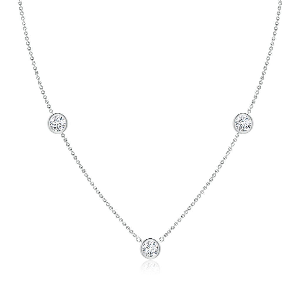 5.1mm FGVS Lab-Grown Round Diamond Station Necklace in White Gold