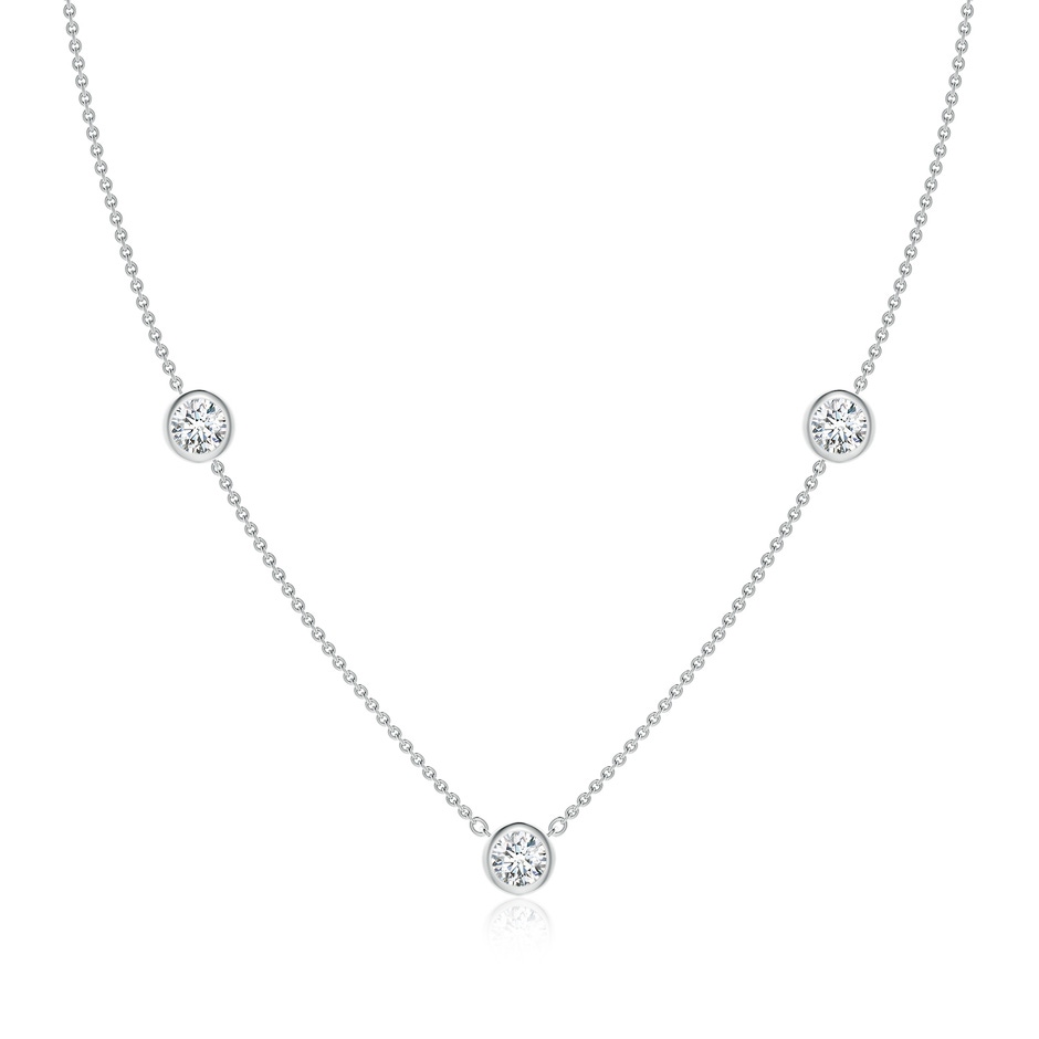 5.1mm FGVS Lab-Grown Round Diamond Station Necklace in White Gold 