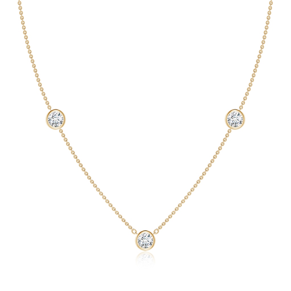 5.1mm FGVS Lab-Grown Round Diamond Station Necklace in Yellow Gold