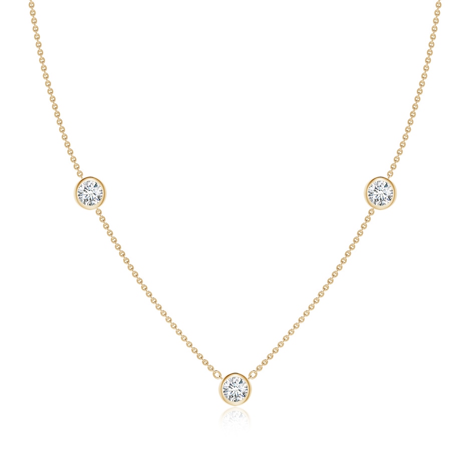 5.1mm FGVS Lab-Grown Round Diamond Station Necklace in Yellow Gold 