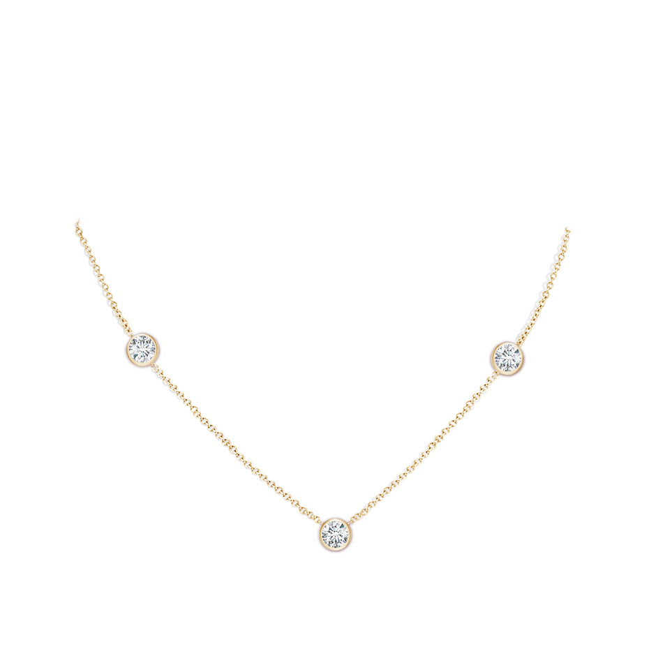 5.1mm FGVS Lab-Grown Round Diamond Station Necklace in Yellow Gold pen