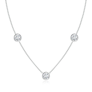 6.4mm FGVS Lab-Grown Round Diamond Station Necklace in 18K White Gold