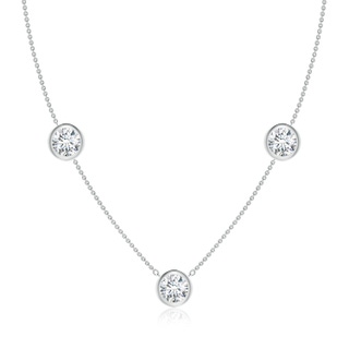 7.4mm FGVS Lab-Grown Round Diamond Station Necklace in 18K White Gold