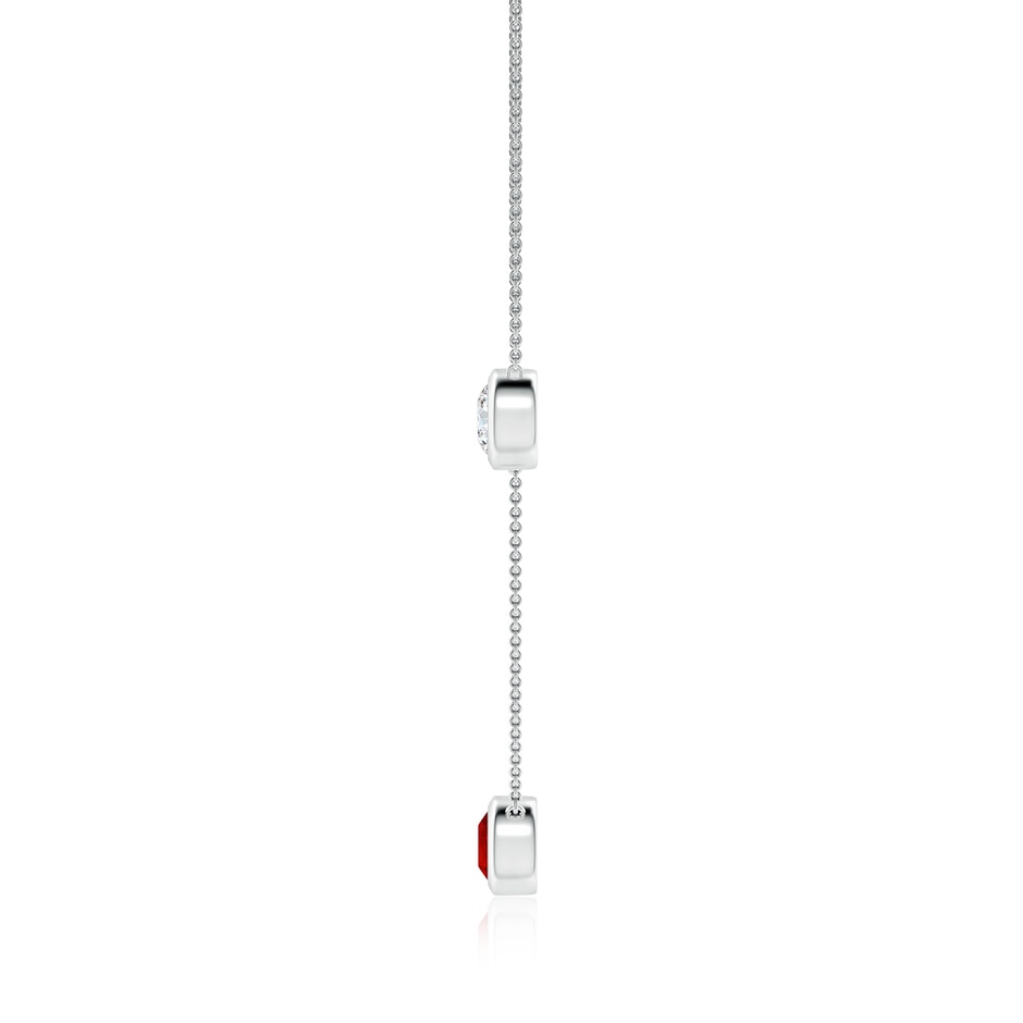 7mm Labgrown Lab-Grown Round Ruby and Diamond Station Necklace in P950 Platinum side 199