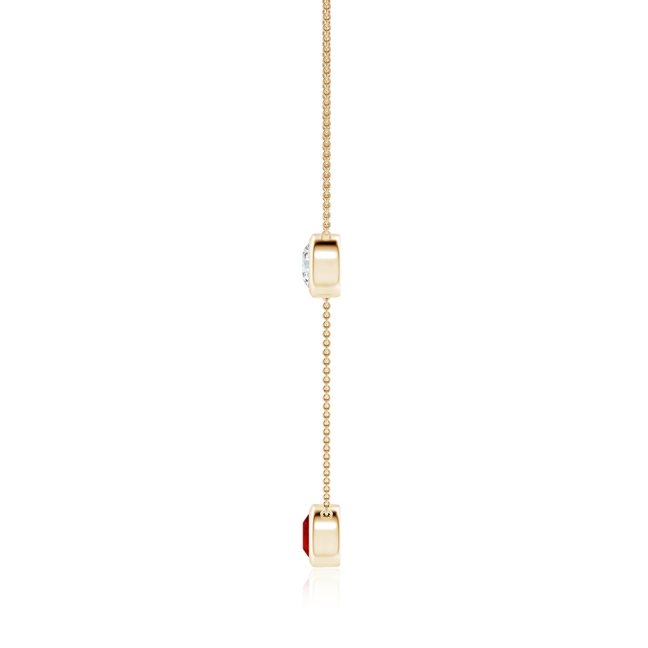 7mm Labgrown Lab-Grown Round Ruby and Diamond Station Necklace in Yellow Gold side 199