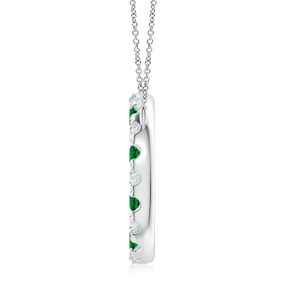 3.5mm Labgrown Lab-Grown Emerald and Diamond Open Circle Eternity Pendant in P950 Platinum side 199