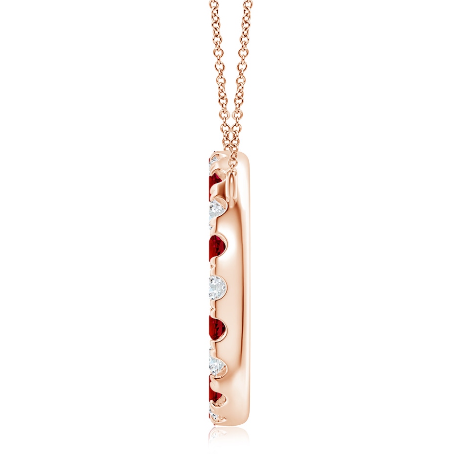 3.5mm Labgrown Lab-Grown Ruby and Diamond Open Circle Eternity Pendant in Rose Gold side 199