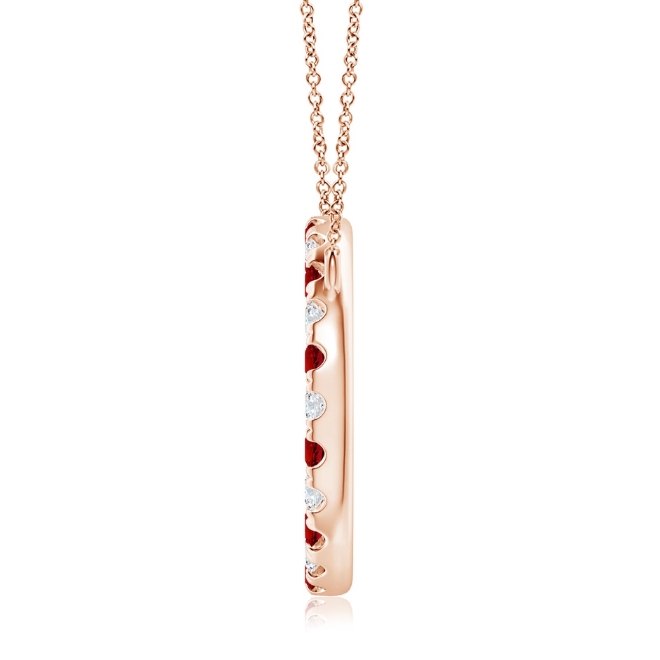 3mm Labgrown Lab-Grown Ruby and Diamond Open Circle Eternity Pendant in Rose Gold side 199
