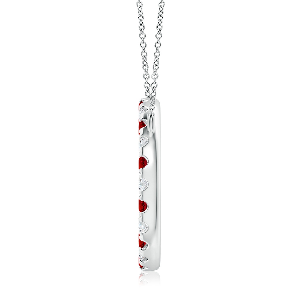 3mm Labgrown Lab-Grown Ruby and Diamond Open Circle Eternity Pendant in White Gold - side 199