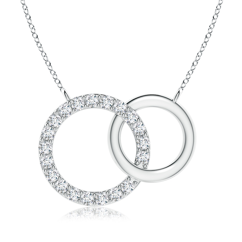 1.8mm FGVS Lab-Grown Interlocking Diamond Circle Necklace in 18K White Gold