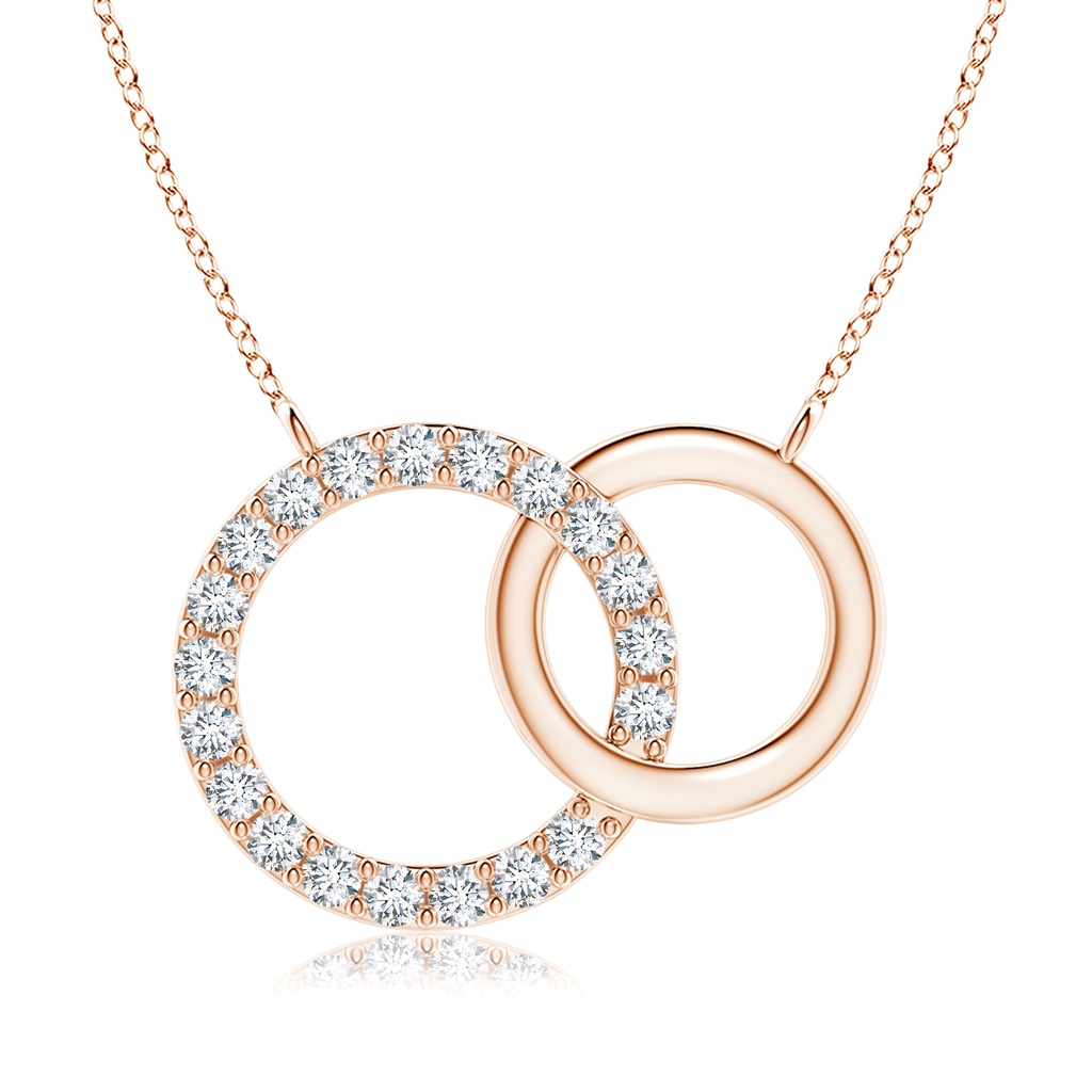 1.8mm FGVS Lab-Grown Interlocking Diamond Circle Necklace in Rose Gold