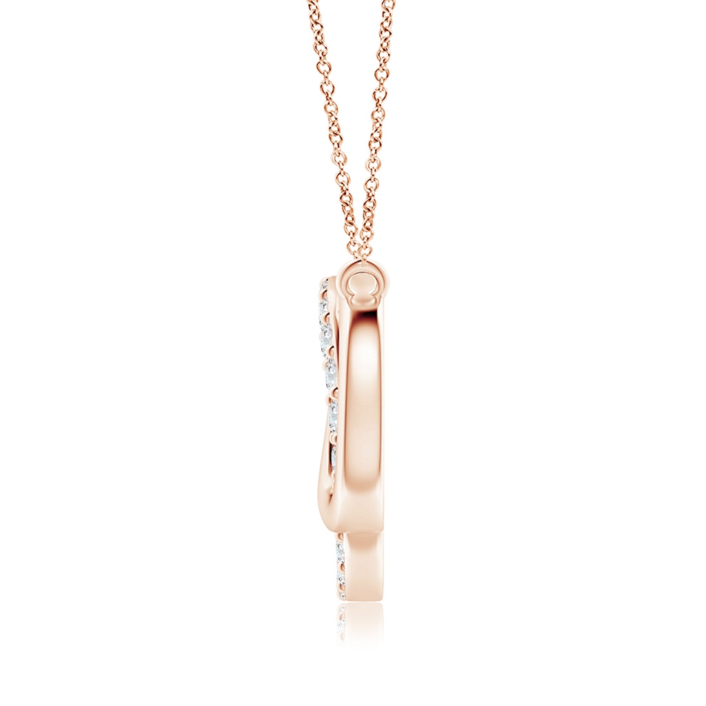 1.8mm FGVS Lab-Grown Interlocking Diamond Circle Necklace in Rose Gold - side 199