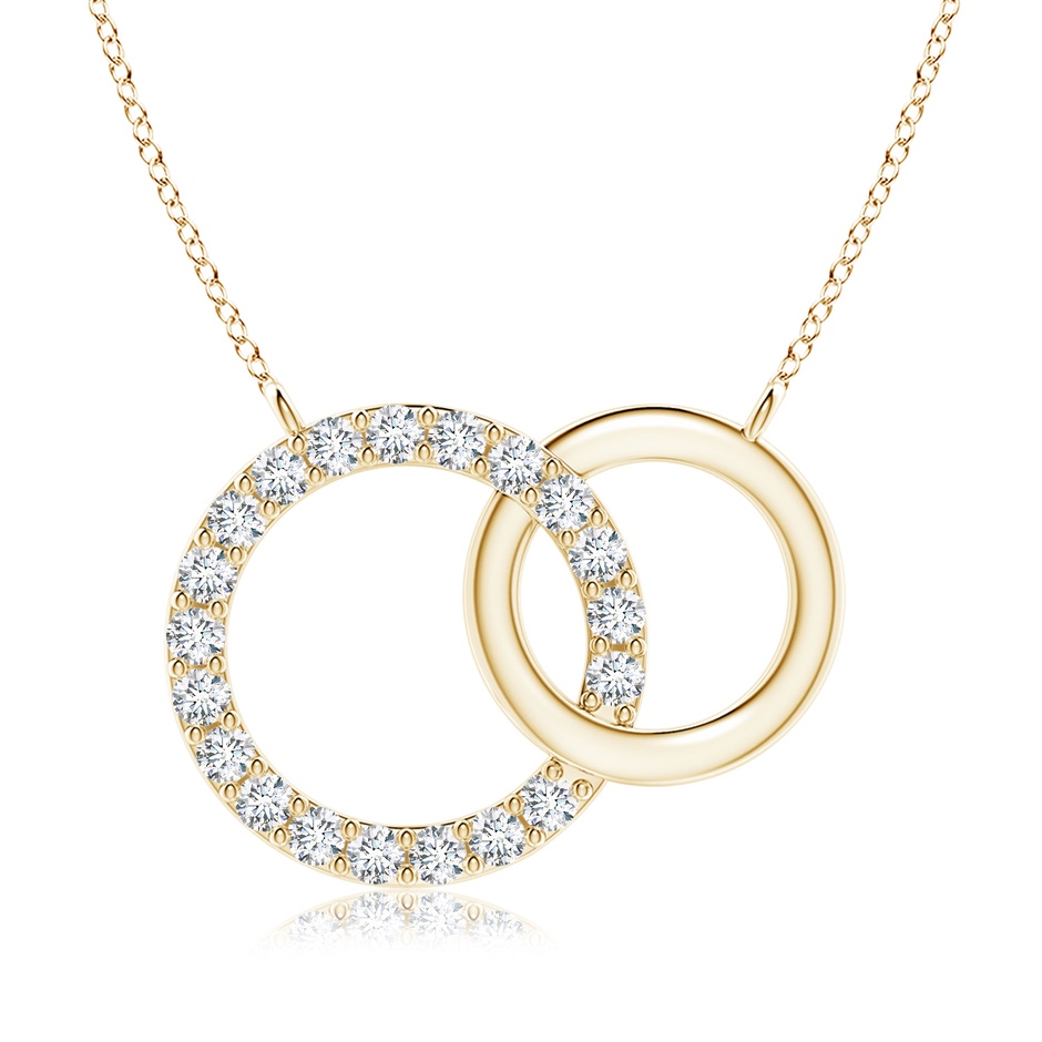 1.8mm FGVS Lab-Grown Interlocking Diamond Circle Necklace in Yellow Gold 