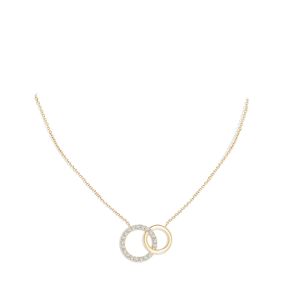 1.8mm FGVS Lab-Grown Interlocking Diamond Circle Necklace in Yellow Gold pen