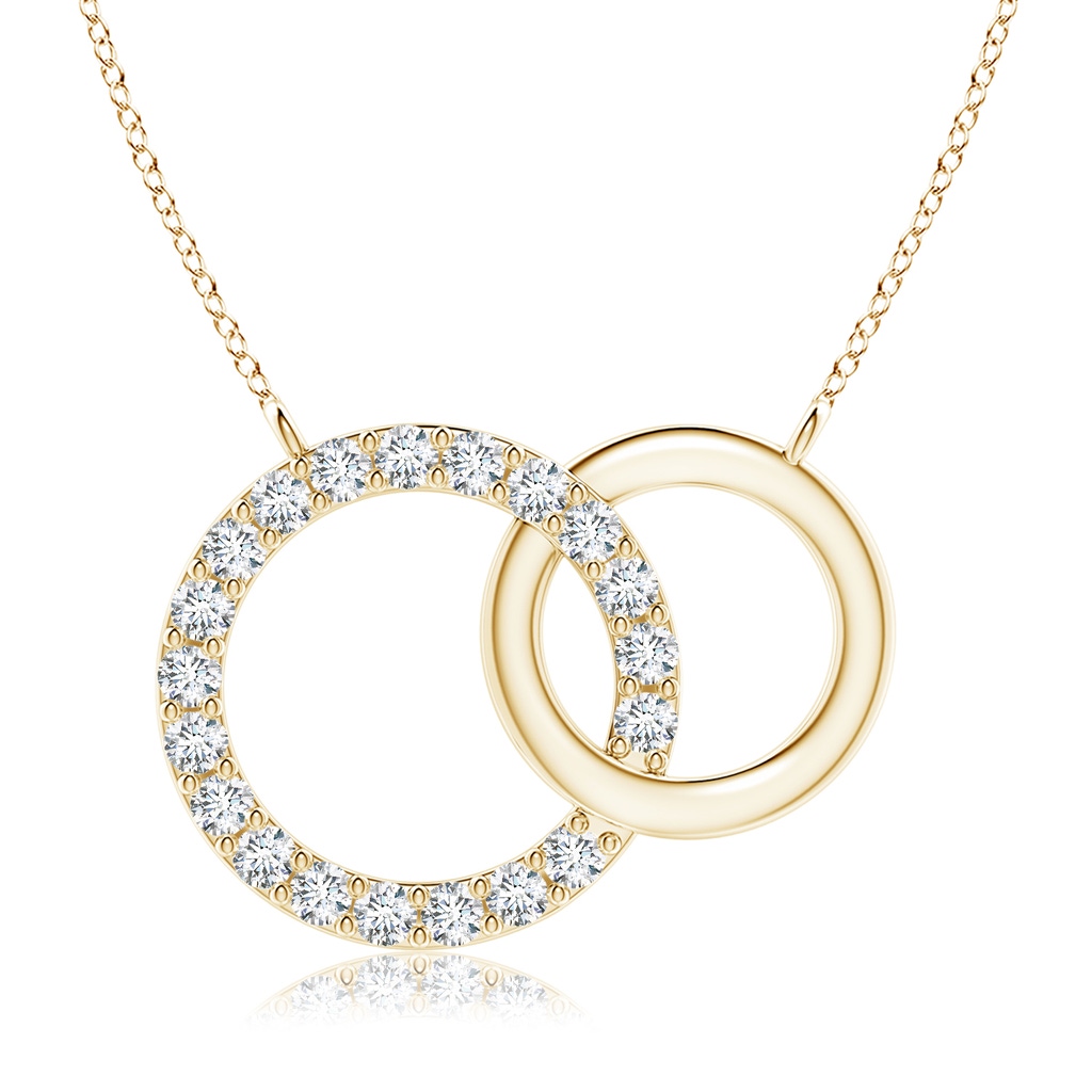 2.3mm FGVS Lab-Grown Interlocking Diamond Circle Necklace in Yellow Gold
