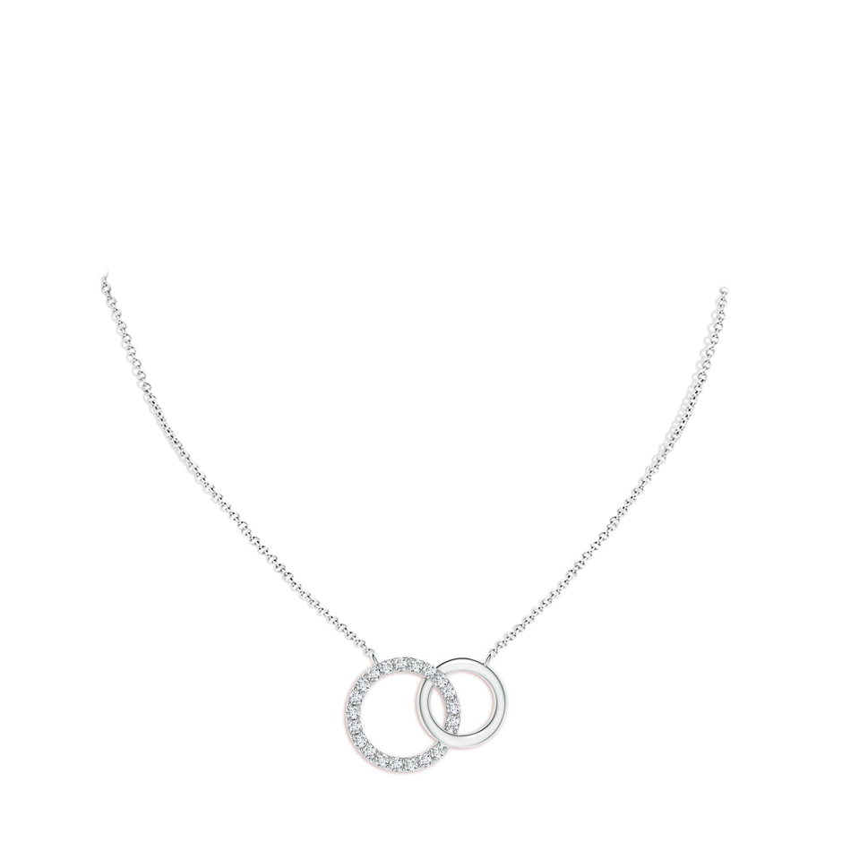 2.6mm FGVS Lab-Grown Interlocking Diamond Circle Necklace in 18K White Gold pen