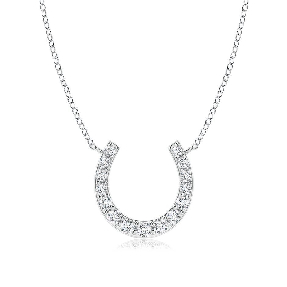 2.5mm FGVS Lab-Grown Classic Diamond Horseshoe Necklace in 18K White Gold 