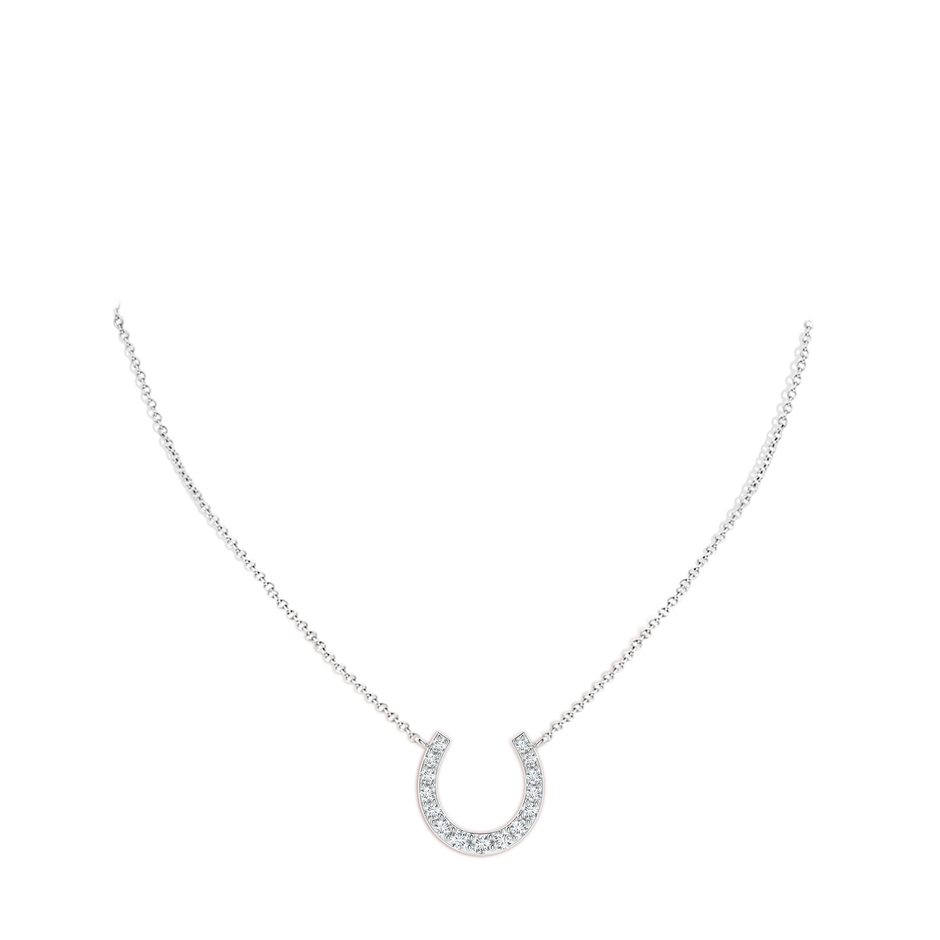 2.5mm FGVS Lab-Grown Classic Diamond Horseshoe Necklace in 18K White Gold pen