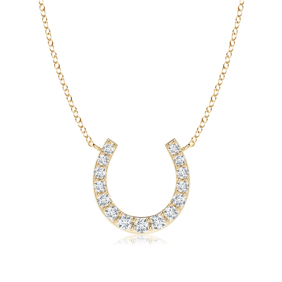 2.5mm FGVS Lab-Grown Classic Diamond Horseshoe Necklace in 18K Yellow Gold 