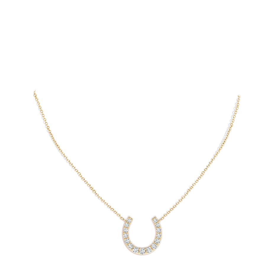 2.7mm FGVS Lab-Grown Classic Diamond Horseshoe Necklace in Yellow Gold pen