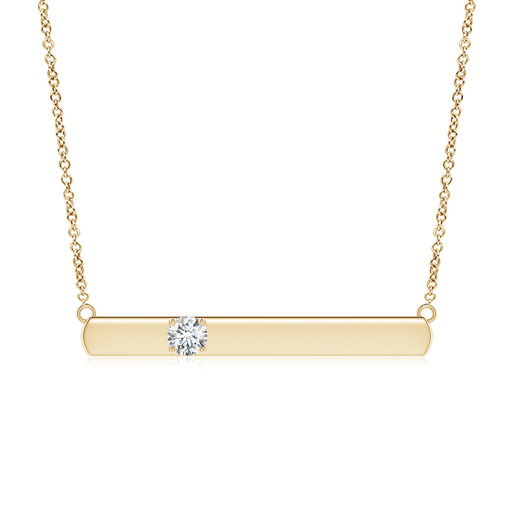 5.1mm FGVS Lab-Grown Solitaire Diamond Bar Pendant Necklace in Yellow Gold