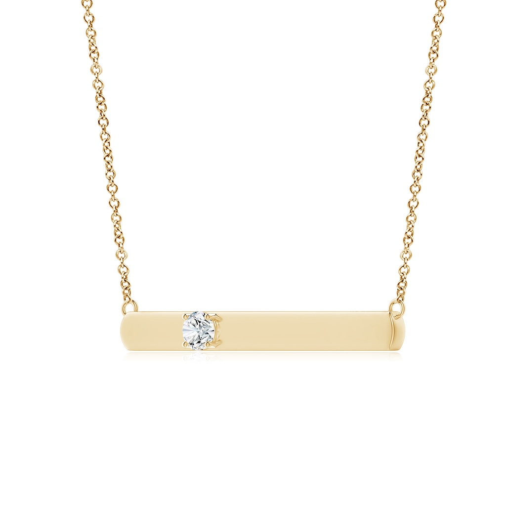 5.1mm FGVS Lab-Grown Solitaire Diamond Bar Pendant Necklace in Yellow Gold - side 199