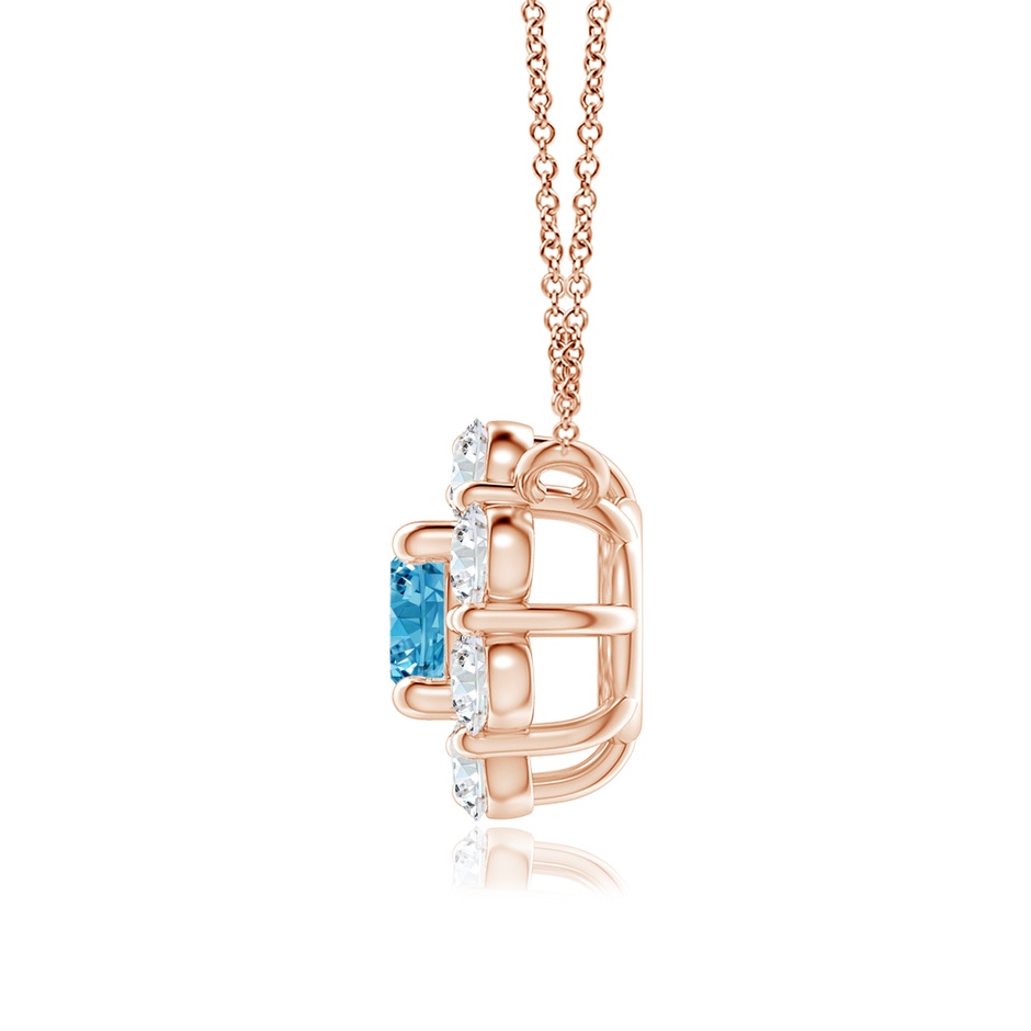 4.4mm Labgrown Floral Cluster Lab-Grown Fancy Intense Blue Diamond Necklace in Rose Gold side 199