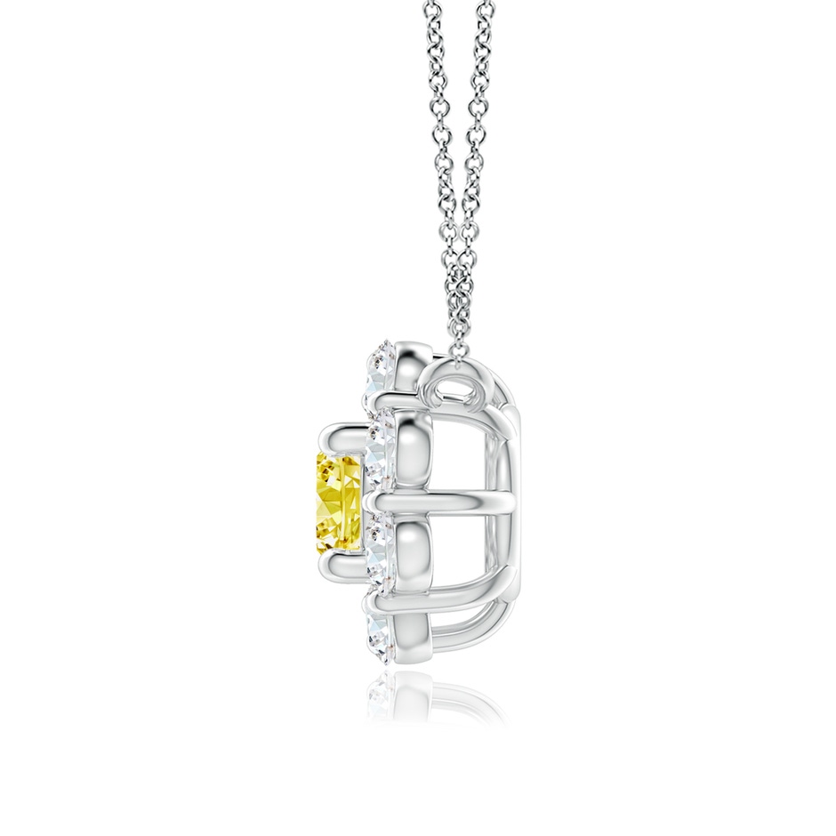 4.4mm Labgrown Floral Clustre Lab-Grown Fancy Intense Yellow Diamond Necklace in White Gold side 199