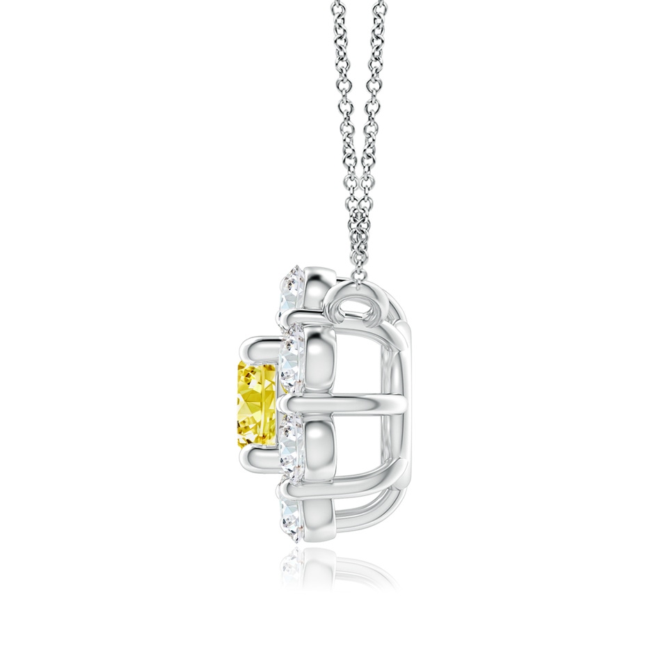 4.8mm Labgrown Floral Cluster Lab-Grown Fancy Intense Yellow Diamond Necklace in P950 Platinum side 199