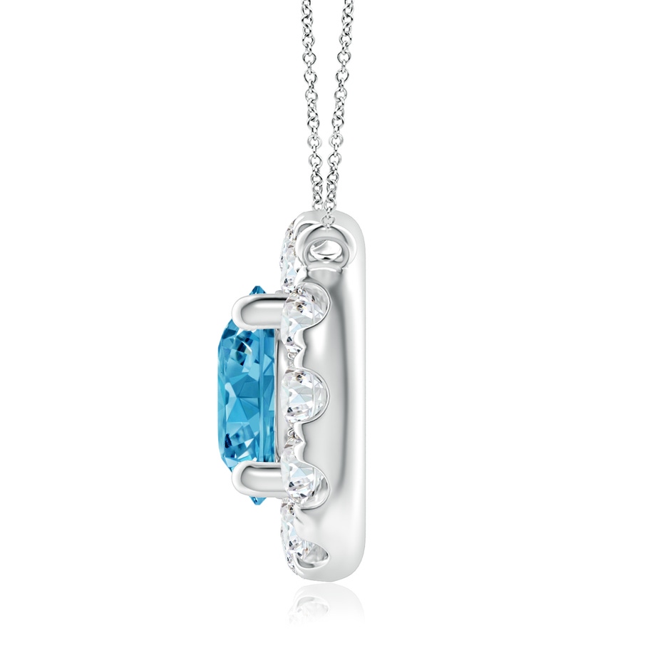 5.8mm Labgrown Round Lab-Grown Fancy Intense Blue Diamond Necklace with Halo in White Gold side 199
