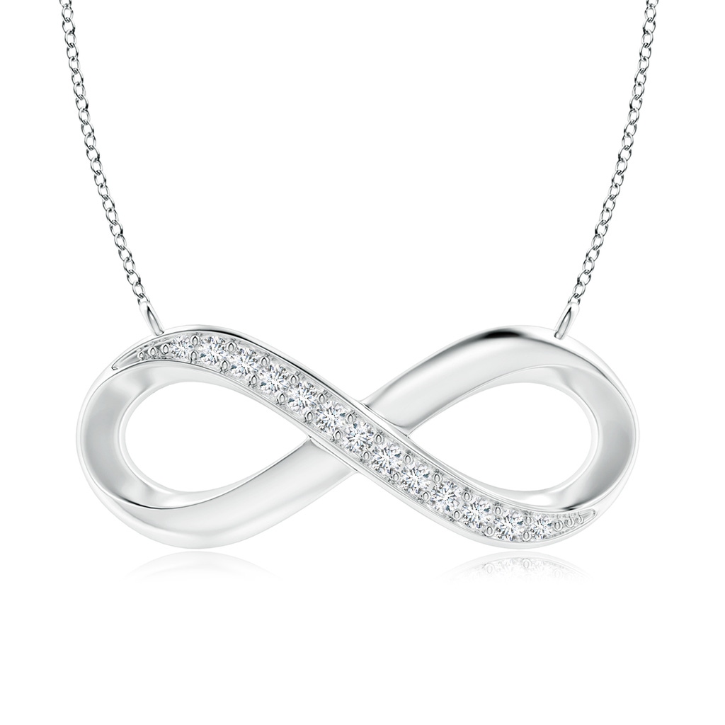 2.1mm FGVS Lab-Grown Sideways Pave-Set Diamond Infinity Necklace in White Gold