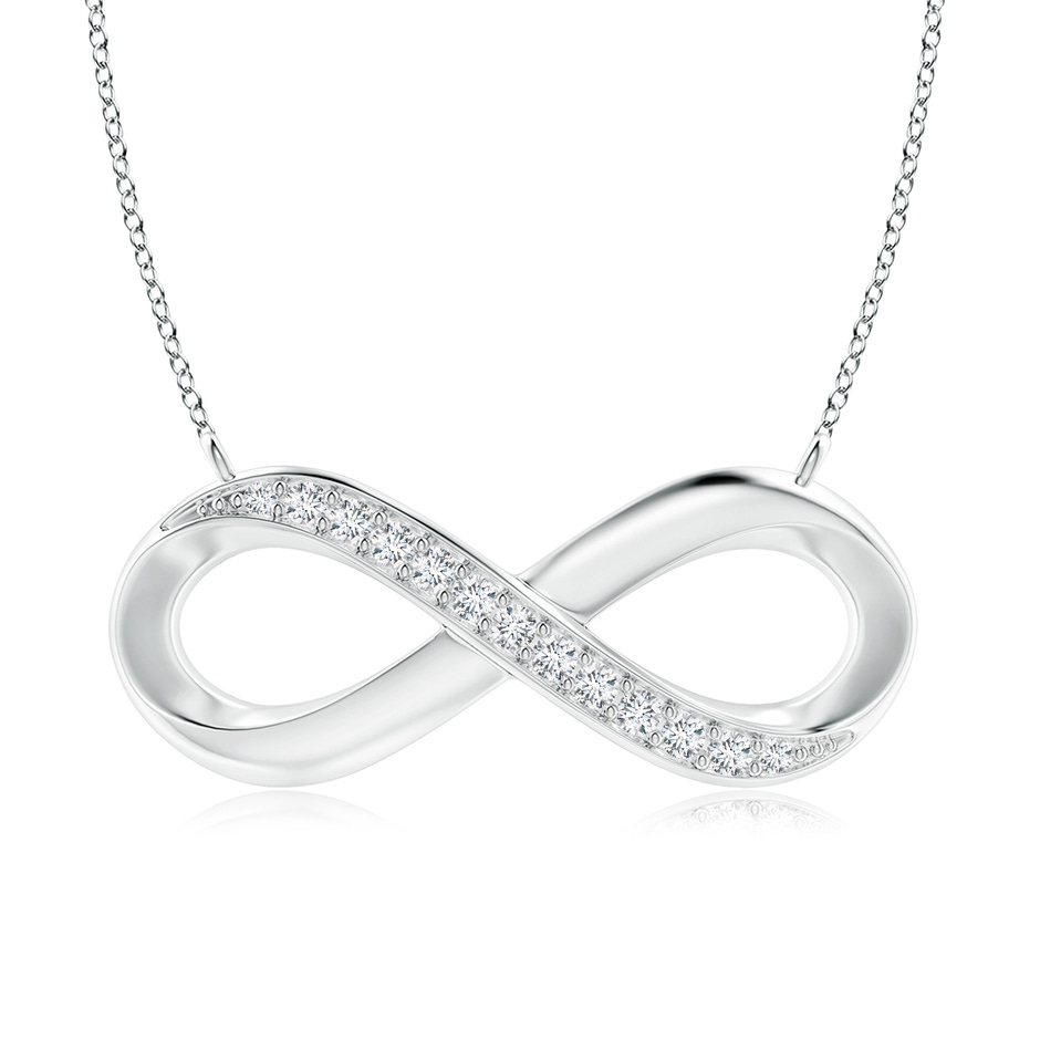 2.1mm FGVS Lab-Grown Sideways Pave-Set Diamond Infinity Necklace in White Gold 