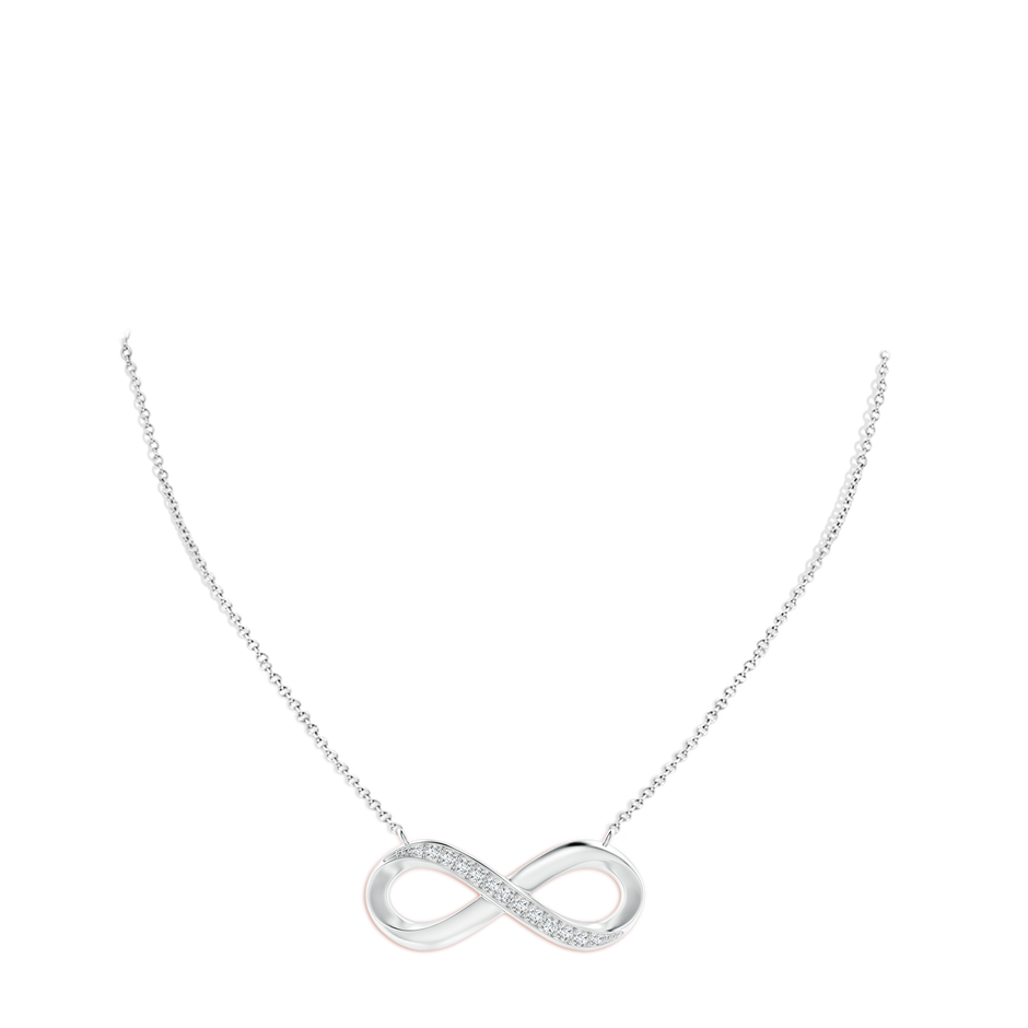 2.1mm FGVS Lab-Grown Sideways Pave-Set Diamond Infinity Necklace in White Gold pen