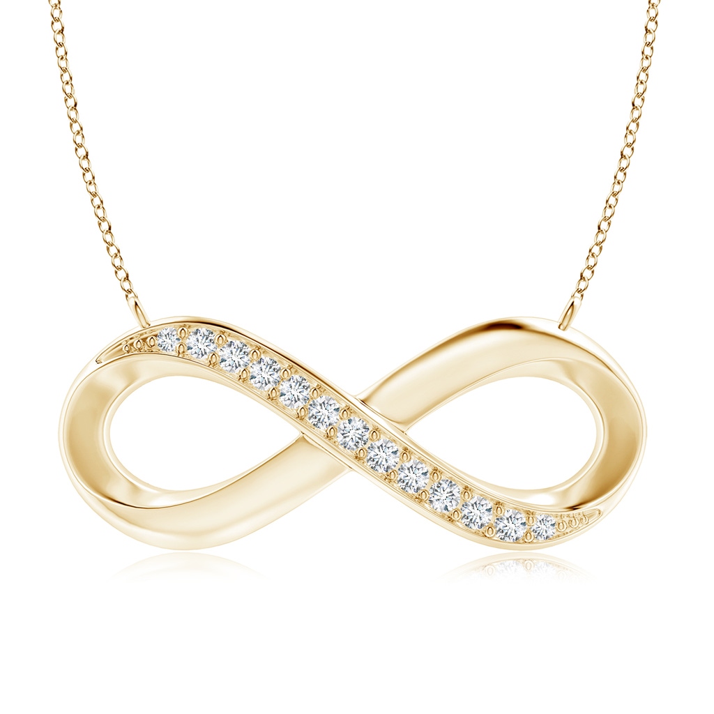 2.4mm FGVS Lab-Grown Sideways Pave-Set Diamond Infinity Necklace in Yellow Gold