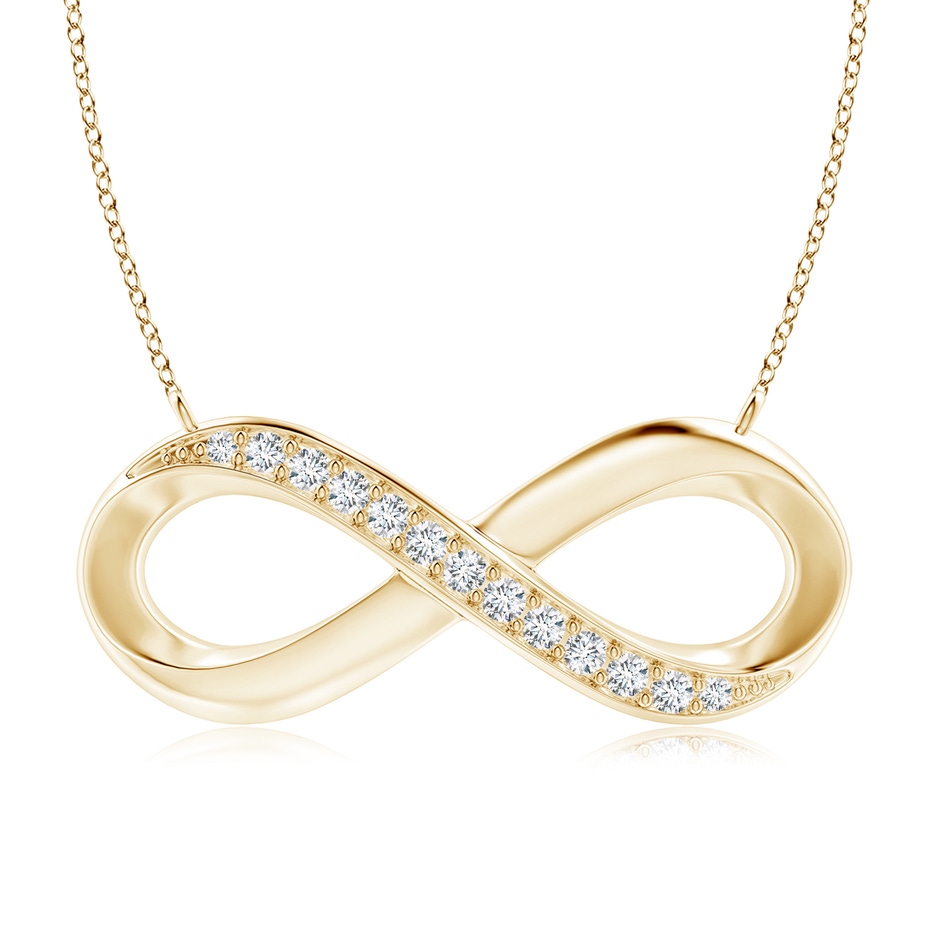 2.4mm FGVS Lab-Grown Sideways Pave-Set Diamond Infinity Necklace in Yellow Gold 