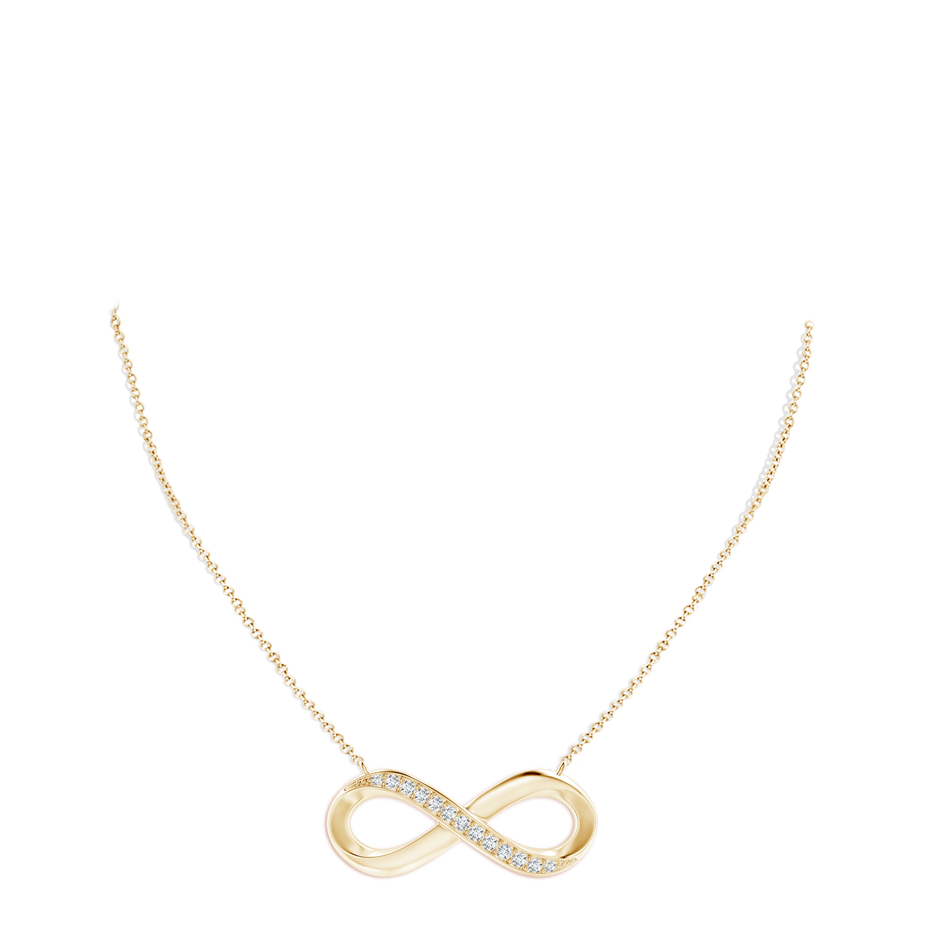 2.4mm FGVS Lab-Grown Sideways Pave-Set Diamond Infinity Necklace in Yellow Gold pen