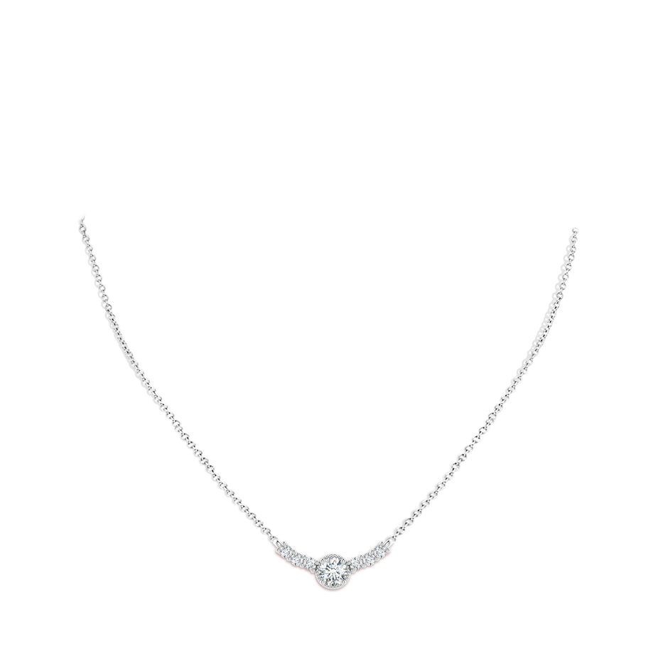 5.1mm FGVS Lab-Grown Vintage Inspired Diamond Curved Bar Pendant in White Gold pen